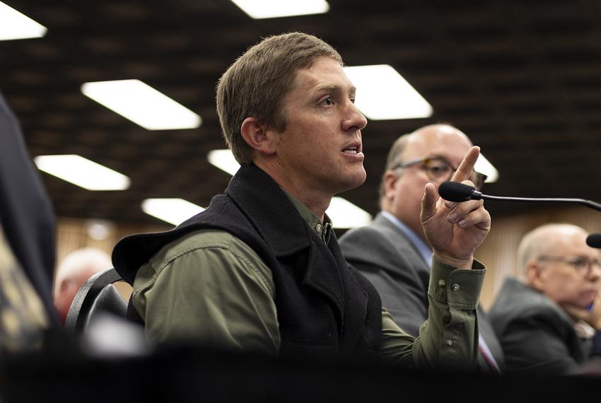 Craig Cowden gives testimony to the house committee investigating the Panhandle wildfires Thursday, April 4, 2024 in Pampa.
