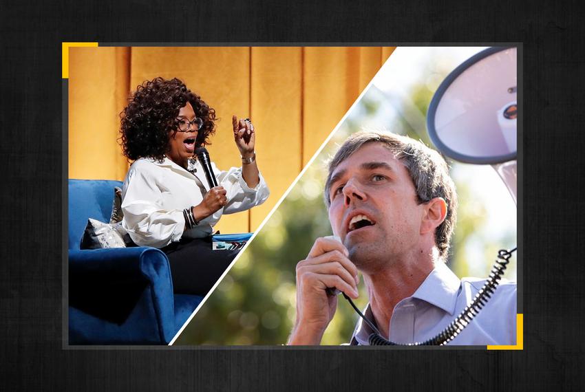 Talk show host Oprah Winfrey and former U.S. Rep. Beto O'Rourke.